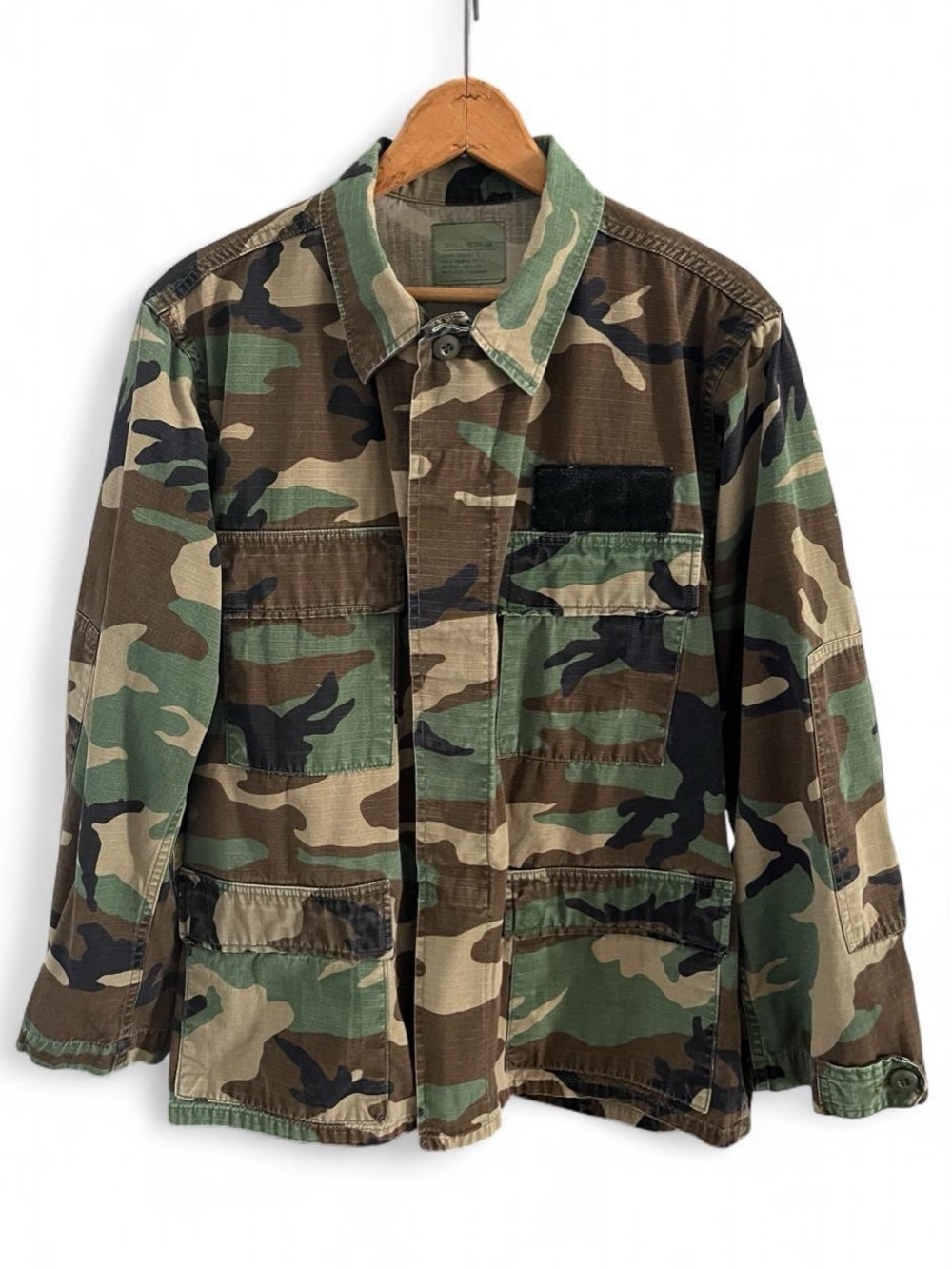 US Army Woodland BDU Jacket Small Regular Camo Military Field Coat Vintage NATO